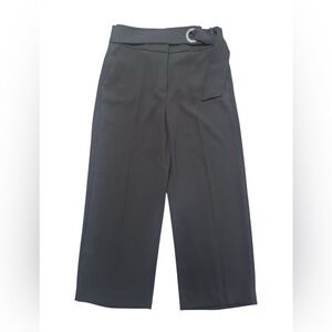 MANGO Hi Rise,Tie Waist, Wide Leg Black Pants/Trousers size 6